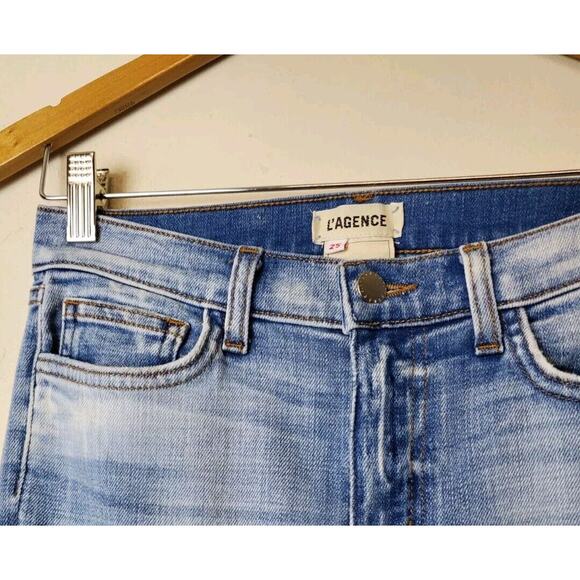 L'AGENCE Jeans 25 Womens High Rise Destroyed El Matador Raw Hems Distressed - Picture 12 of 12